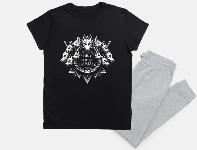 Pyjama wolves of valhalla - viking quote