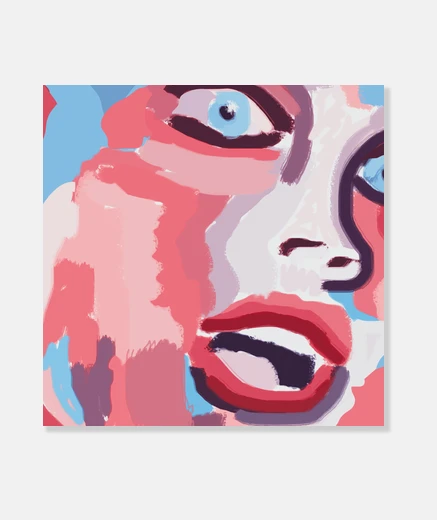 Wall Woman Pop Art Painting Style