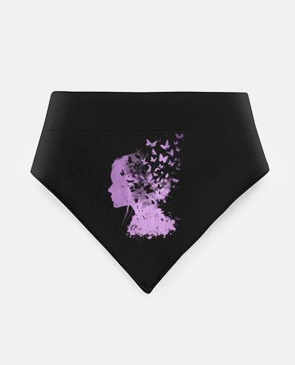 Mascotas woman silhouette with flying butterflie