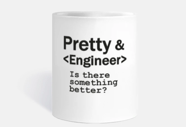 Cup woman student engineer illustration
