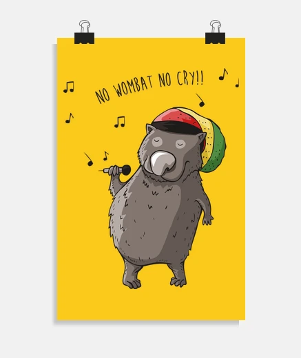 Poster wombat no cry
