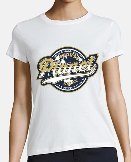 T-shirt Women, baseball style, white and navy