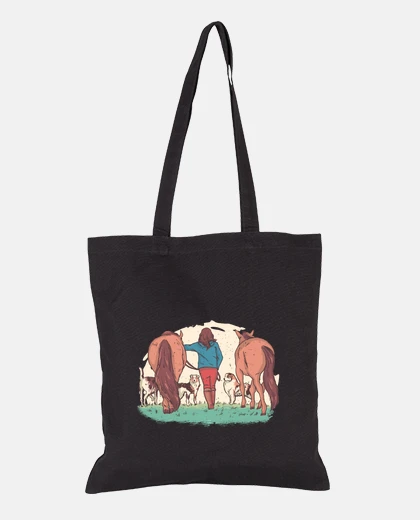 Bag women with their horses and australian shepherds, romantic women&#39;s bag,