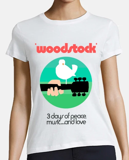 T-shirt woodstock 1969 green