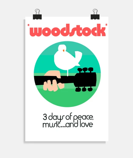 Póster Woodstock 1969 green