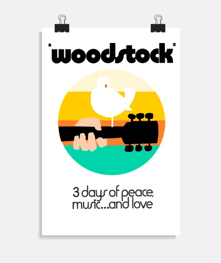Póster Woodstock 1969 orange/green