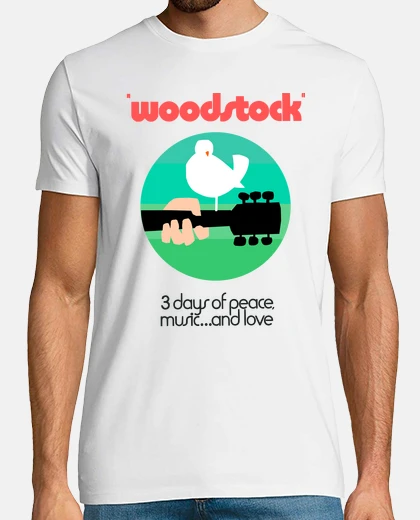 T-shirt woodstock 1969 verde