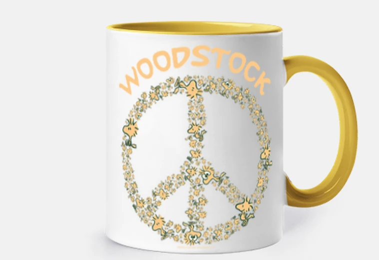 Taza Woodstock Paz hippie