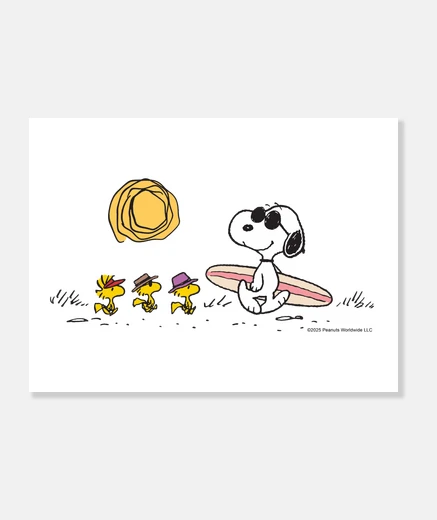 Tableau Woodstocks et Snoopy à la plage