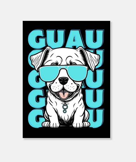 Tableau woof - man à l39écart les chiens