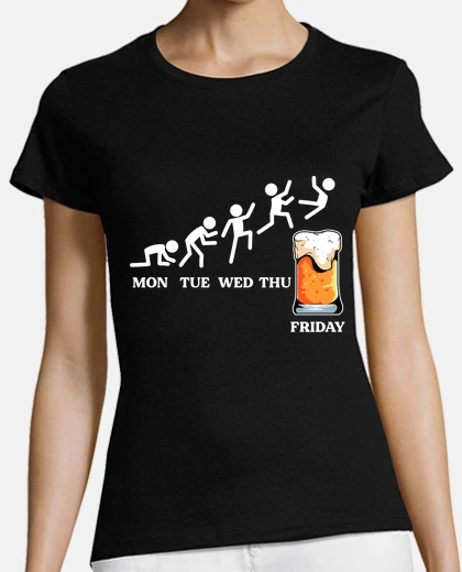 Playera work week and friday english beer