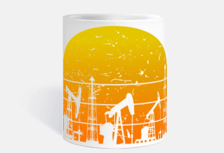 Cup worker fields oil rig customizable vintage mug