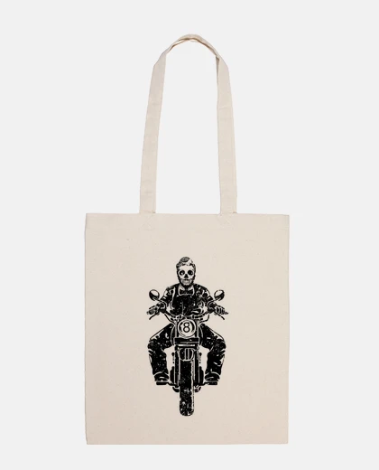 Bag worn black motorcycle skull