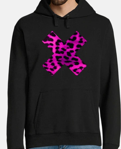 Sudadera X Cruz - Leopardo Fucsia