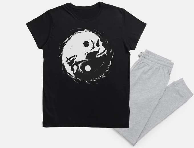 Pyjama Yain Yang Dark Skull Vampire