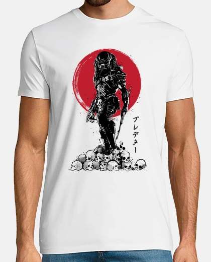 Tee-shirt yautja chasseur sumi-e