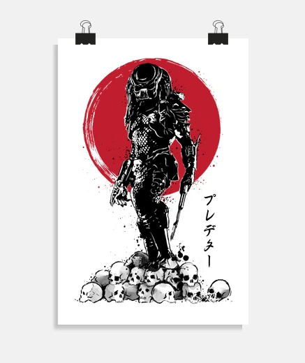 Poster yautja chasseur sumi-e