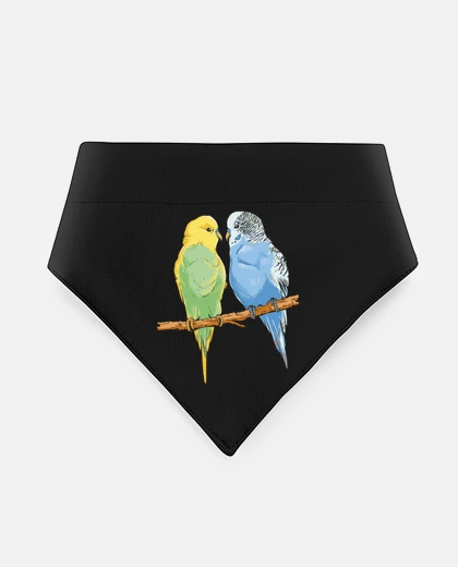 Mascotas yellow and blue parakeets budgie art couple