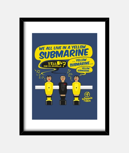 Framed yellow submarine villarreal yellow
