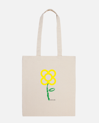 MINIMALISTIC FLOWER EMBROIDERED TOTE BAG