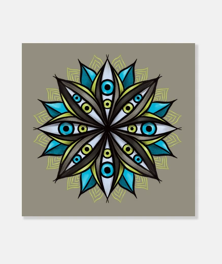 Tableau yeux étranges avec double iris mandala