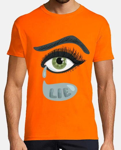 Tee-shirt yeux verts couché avec des larmes