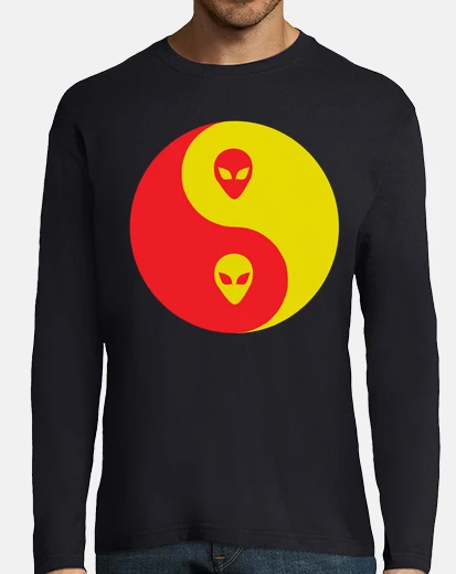 Camiseta Yin Yang Alíen Rojo y Amarillo