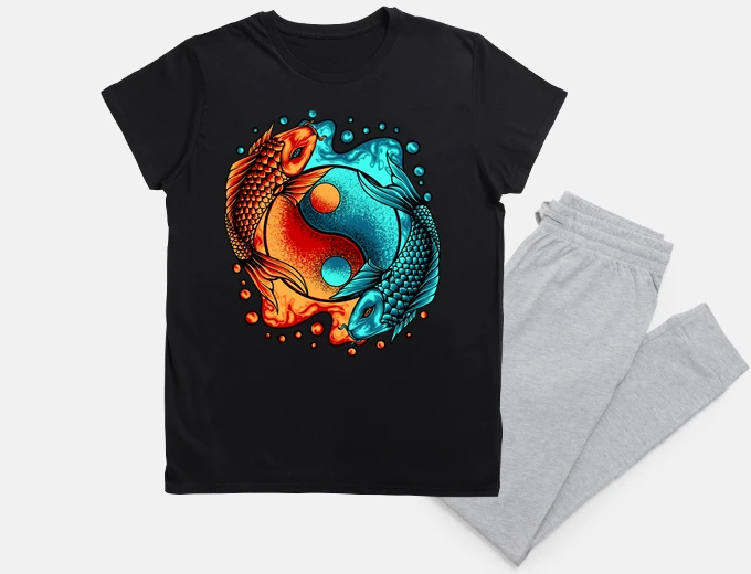 Pyjama yin yang carpe koi japonaise s tao
