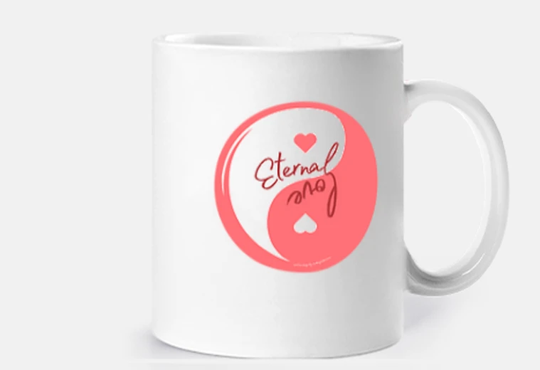 Tazza ying yang amore tazza di fragole