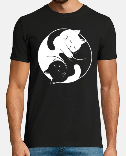 T-shirt ying yang cat