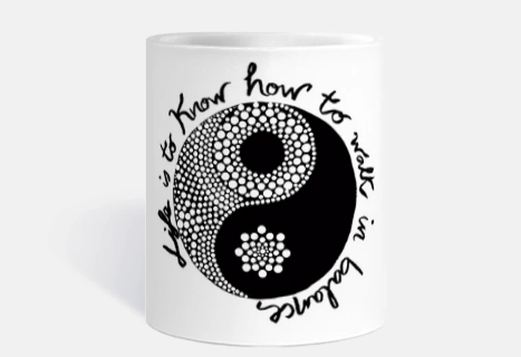 Cup ying yang mandala mug
