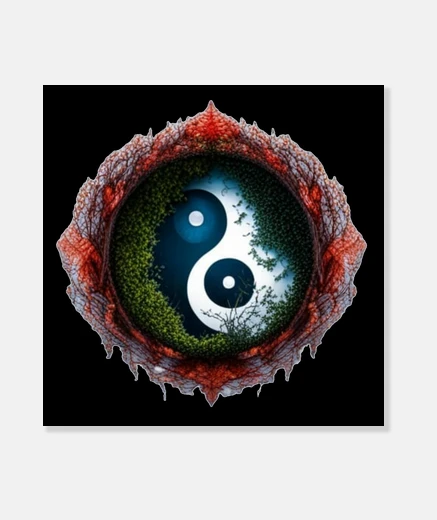 Tableau ying yang végétal