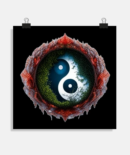 Poster ying yang végétal