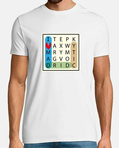 Camiseta yo amo madrid sopa de letras
