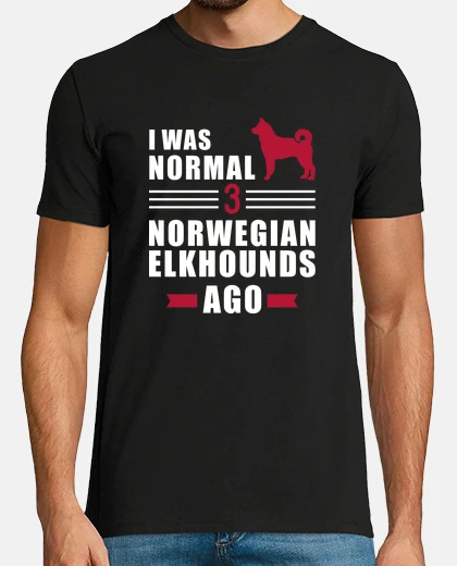 Camiseta yo era normal hace 3 elkhounds noruegos