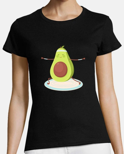 Playera yoga avocado warrior position