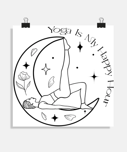 Poster Yoga happy your self meditation prof club salon chambre poster affiche bureau 