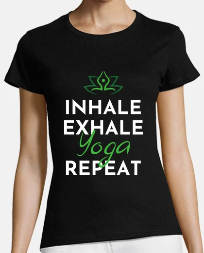 Tee-shirt Yoga, inhale exhale repeat, humour méditation