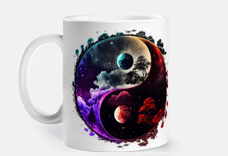 Tazza yoga meditazione profonda yin yang tazza personalizzabile l&#39;infusione tisana pozione croissant a
