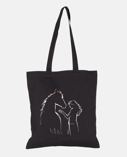 Bag young girl and horse silhouette. women&#39;s bag.