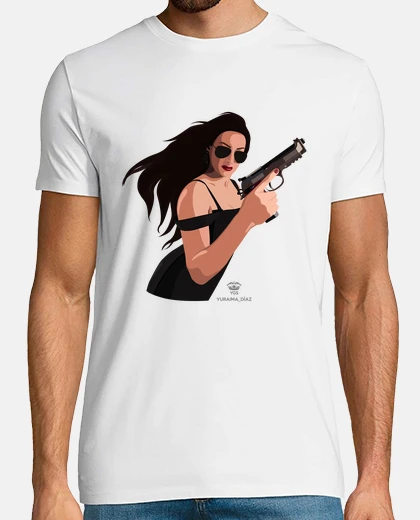 Camiseta Yuraima Díaz Hombre, manga corta, blanco, calidad extra