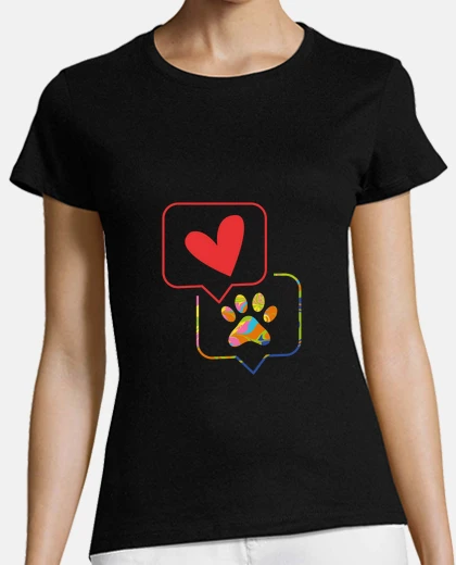 T-shirt zampa di cane stampa tie dye arcobaleno