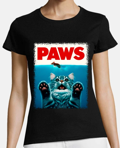 T-shirt zampe il gattino del cinema dello squalo gatto