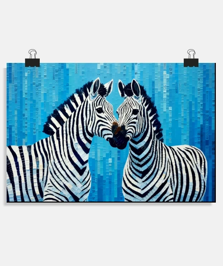 Poster Zebra Animal Art Decor Paint Mosaic