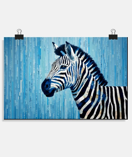 Poster Zebra Animal Art Decor Paint Mosaic