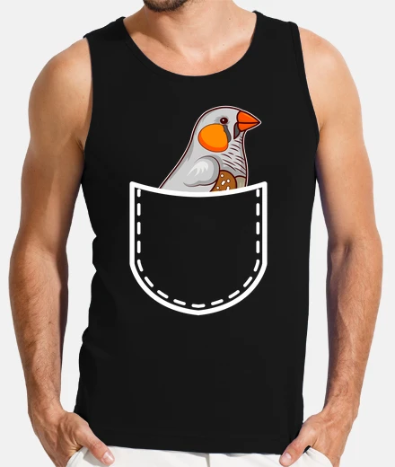 Tee-shirt zèbre finches poche zèbre art pinson