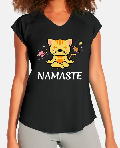 Tee-shirt zen yoga cat space meditation training