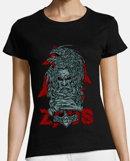 Tee-shirt zeus tout puissant foudre éclair rouge