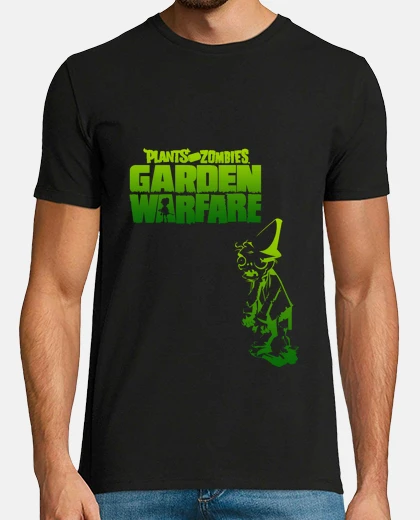 T-shirt zombie - plants vs uomo nero