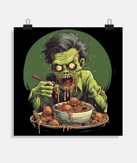 Poster zombie foodie food critic poster poster home decoration